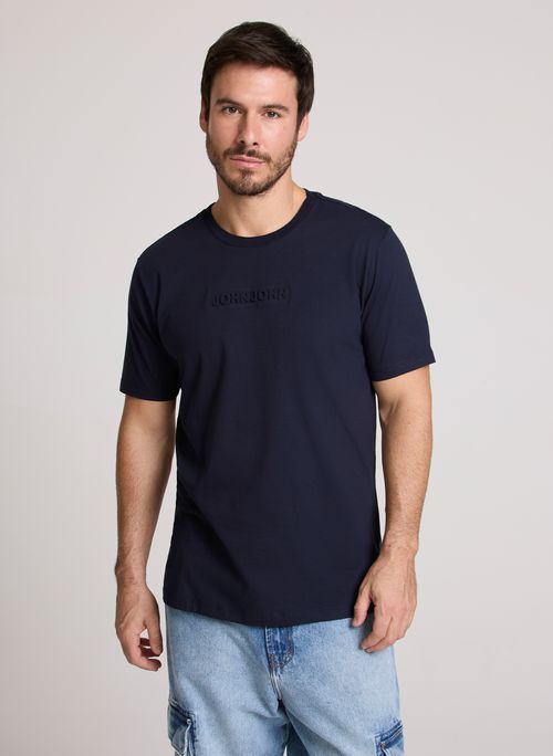 Camiseta Regular Fit Embossed Azul Marinho John John Masculina