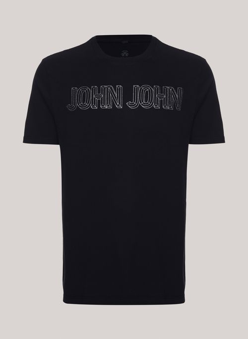Camiseta Regular Fit Geometric John Black John John Masculina