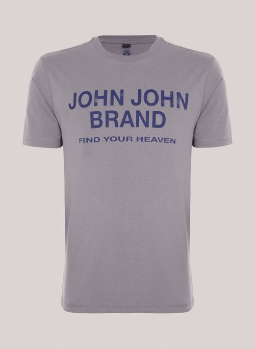 Camiseta Regular Fit Brand Heaven Cinza John John Masculina