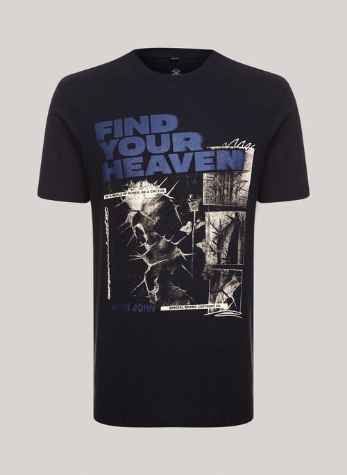 Camiseta Regular Fit Heaven Thorns Black John John Masculina