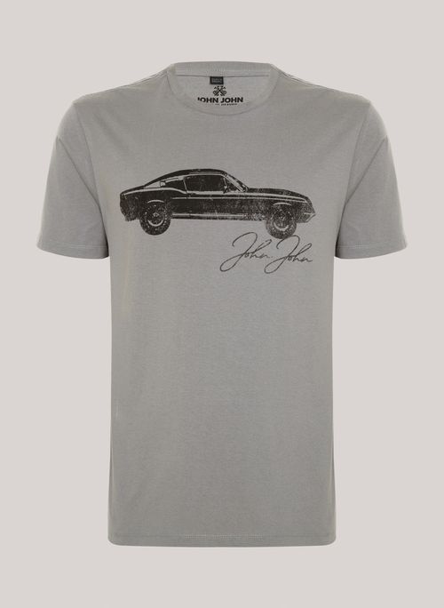 Camiseta Regular Fit Sport Car Cinza John John Masculina