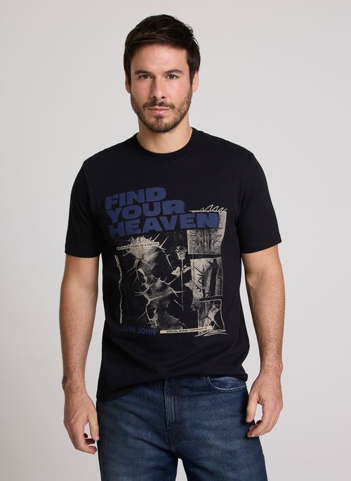 Camiseta Regular Fit Heaven Thorns Black John John Masculina