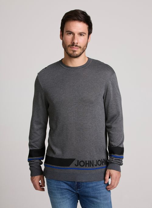 Tricot Slim Fit Single Stripe John John Masculino
