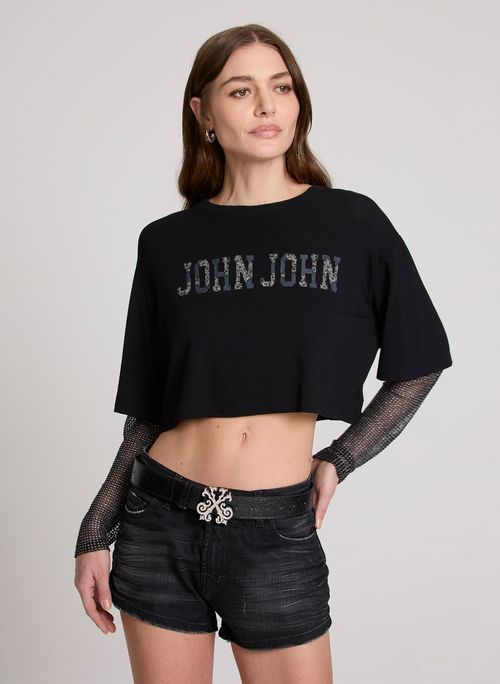 Camiseta Oversized Crystal Sport John John Feminina