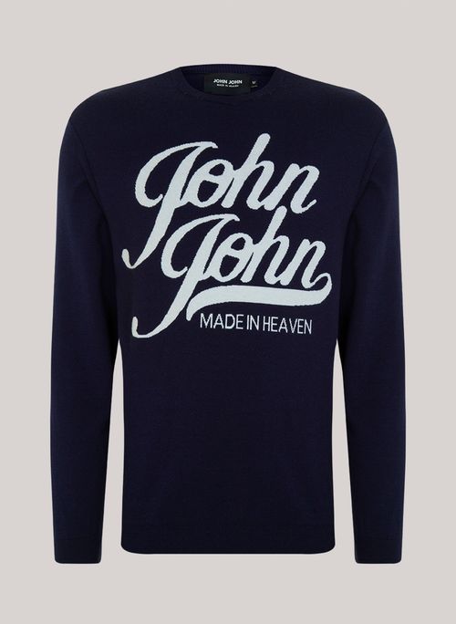 Tricot Reto Cursive Vintage John John Masculino