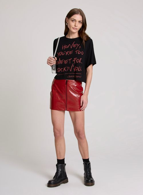 Saia Justa Royal Dark Red John John Feminina