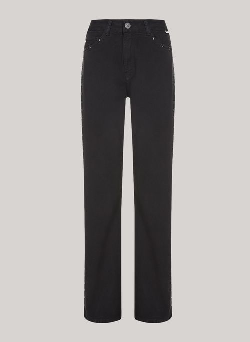 Calça Reta Tachas Black John John Feminina