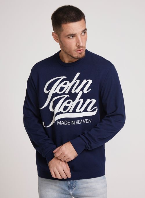 Tricot Reto Cursive Vintage John John Masculino