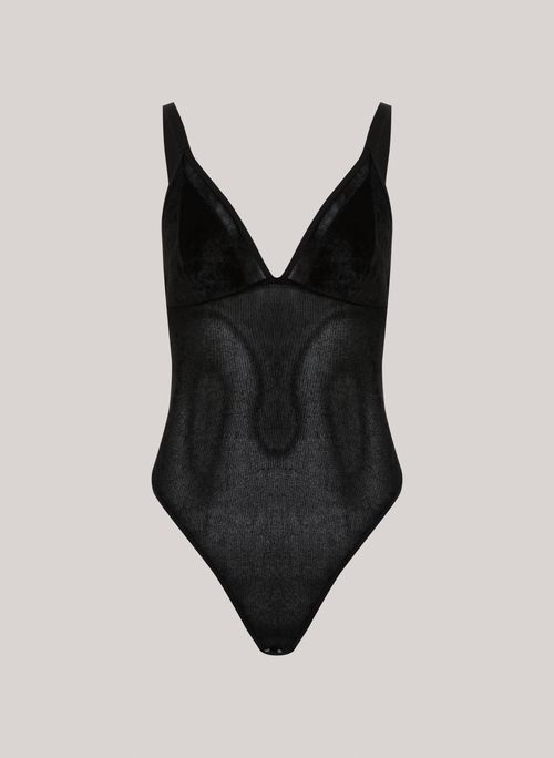 Body Justo Velvet Black John John Feminino