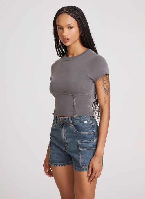 Camiseta Cropped Lena John John Feminina