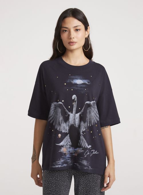 Camiseta Ampla Swan Lake John John Feminina