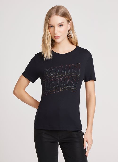 Camiseta Justa Mabel Black John John Feminina