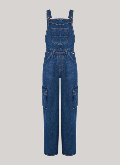 Jardineira Jeans Cargo Blue John John Feminina