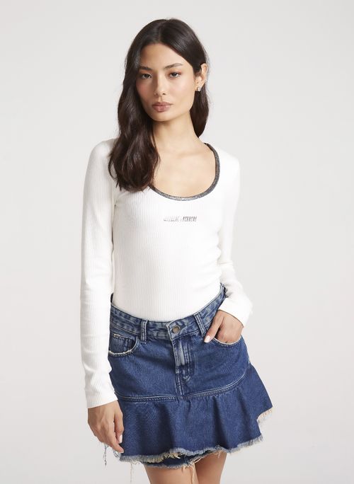 Blusa Justa Give Off White John John Feminina