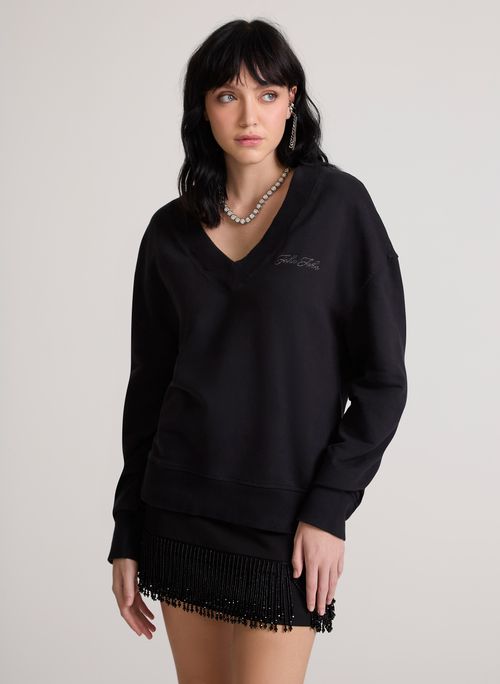 Casaco Amplo Moletom Vneck John John Feminino