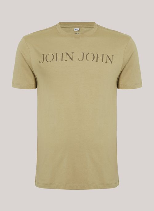 Camiseta Regular Fit Glam Aqua Bege John John Masculina