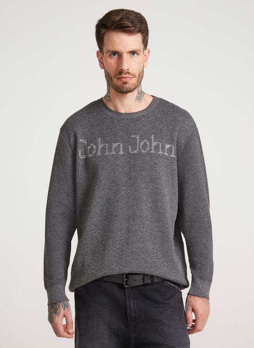 Suéter Tricot Reto Crew Logo John John Masculino