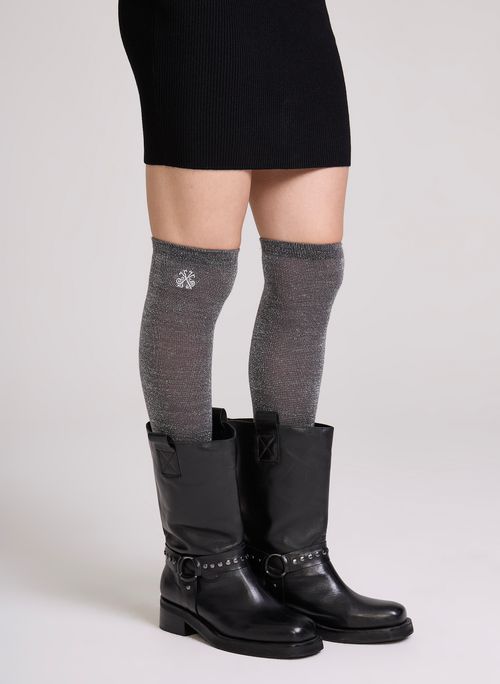 Meia Lurex Silver John John Feminina