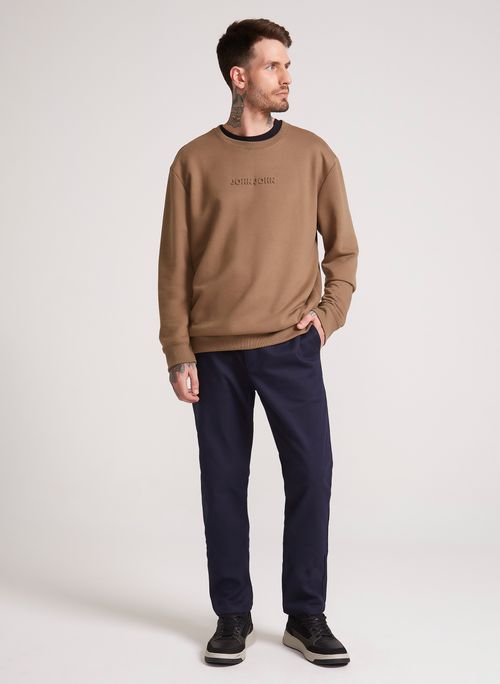 Calça Reta Tailored Navy John John Masculina