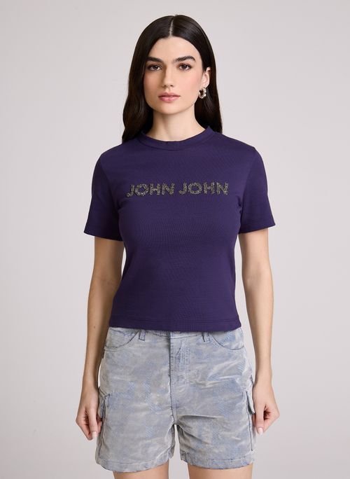 Blusa Justa Crystal Lilás John John Feminina