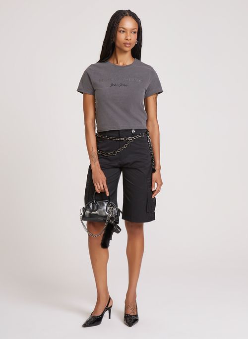 Bermuda Cargo Heavy Black John John Feminina