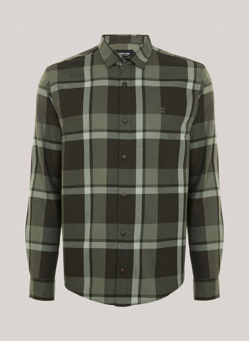 Camisa Reular Fit Chess Green John John Masculina