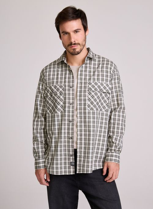 Camisa Relaxed Fit Chess Pockets John John Masculina