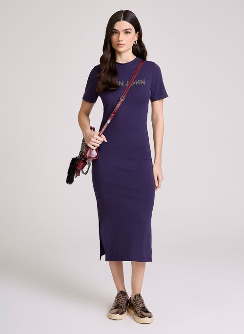 Vestido Justo JJ Crystal Uva John John Feminino
