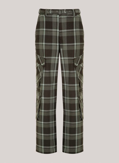 Calça Reta Check John John Feminina