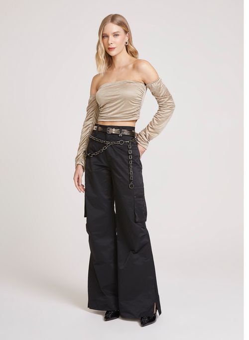 Calça Cargo Heavy Black John John Feminina