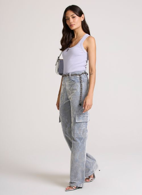 Calça Jeans Cargo New Wide Velvet John John Feminina