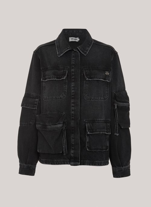 Jaqueta Jeans OVERSHIRT Cargo Houston Feminina