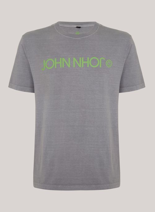 Camiseta Regular Fit Reverse Cinza John John Masculina
