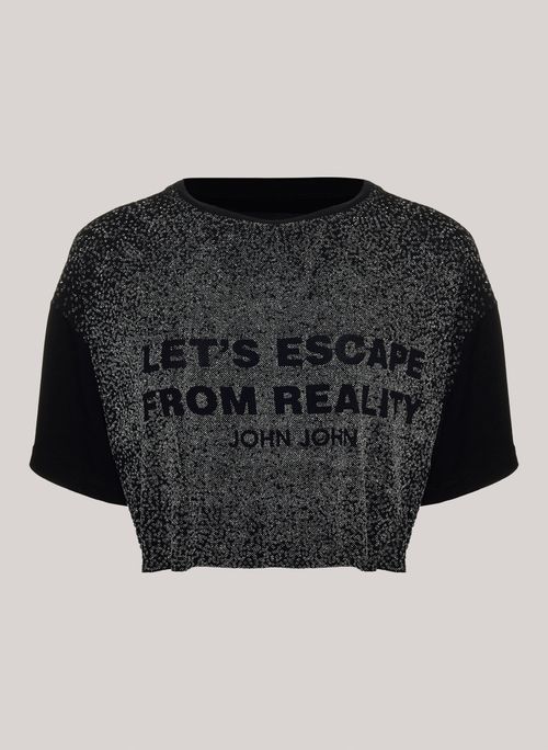 Camiseta Cropped Crystal Reality John John Feminina