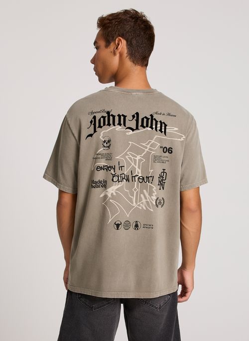 Camiseta Relaxed Fit Burn It Out John John Masculina