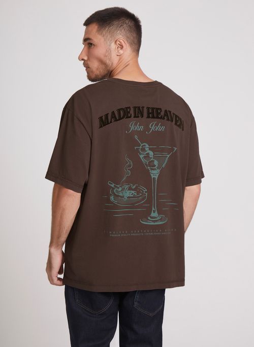Camiseta Box Fit Drinks e Fun John John Masculina