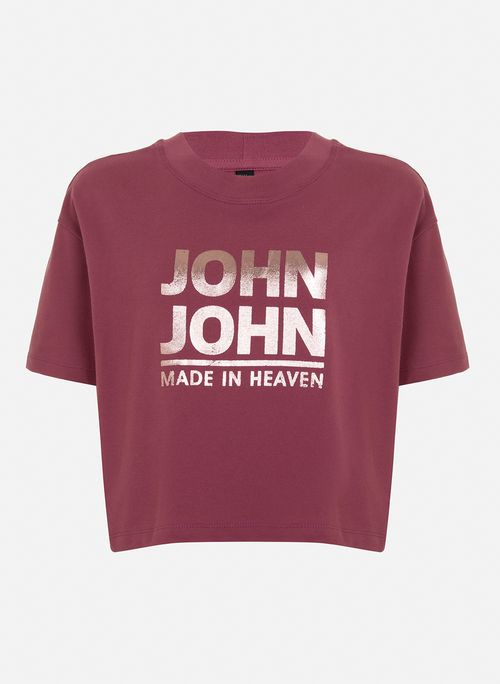 Camiseta Ampla Line Rosa John John  Feminina