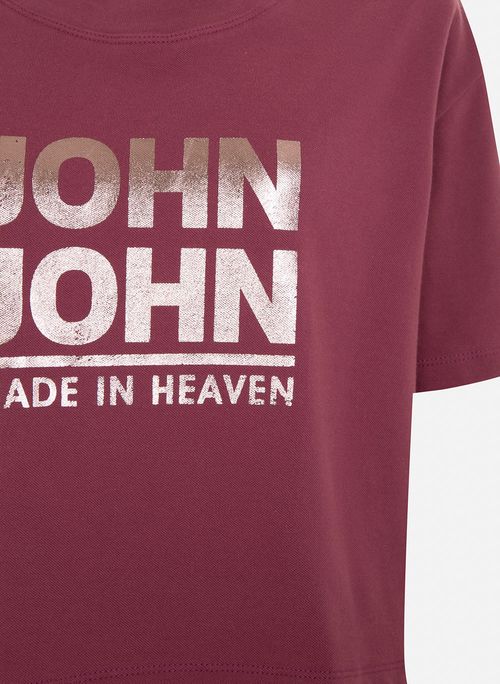 Camiseta Ampla Line Rosa John John  Feminina
