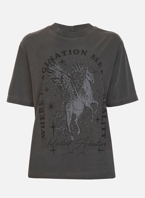Camiseta Ampla Unlimited Advent Cinza John John Feminina
