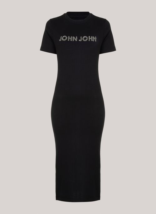 Vestido Justo Crystal Black John John Feminino