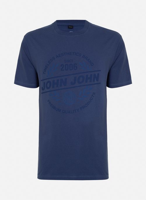 Camiseta Regular Fit Premium Globe Azul John John Masculina