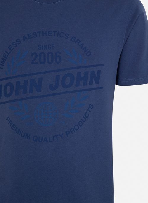 Camiseta Regular Fit Premium Globe Azul John John Masculina