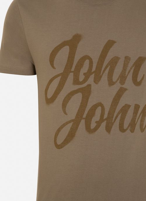 Camiseta Slim Fit John Trend Bege John John Masculina