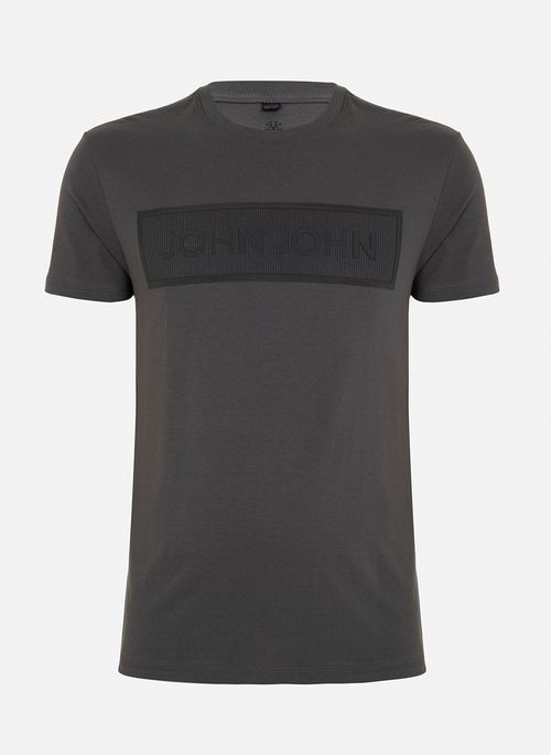 Camiseta Slim Fit Outline Point Cinza John John Masculina