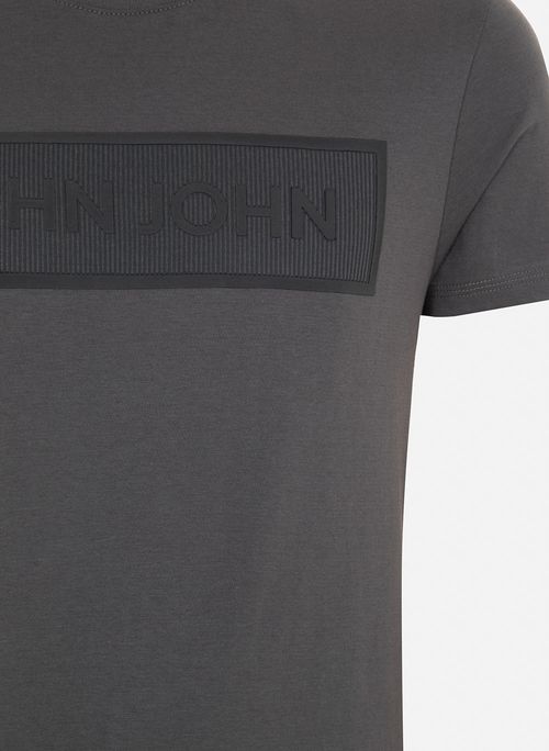 Camiseta Slim Fit Outline Point Cinza John John Masculina