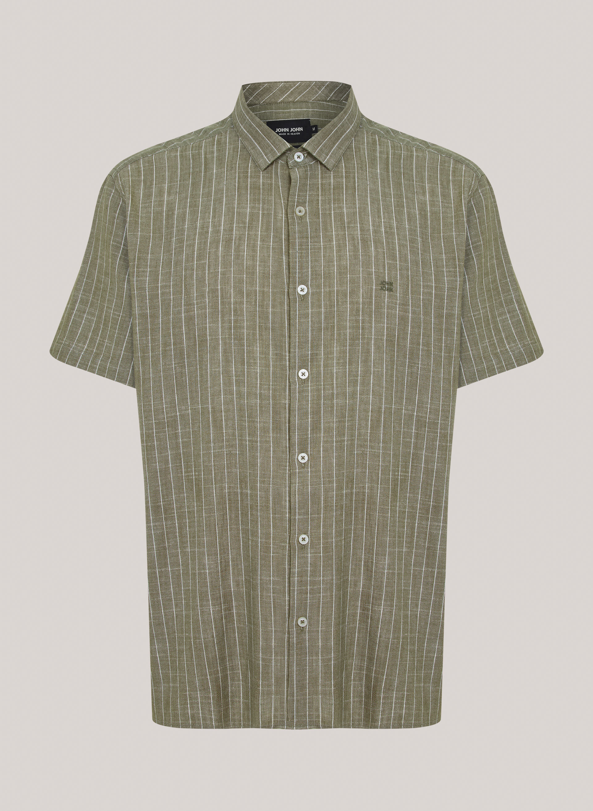 Camisa Relaxed Fit Stripes Green John John Masculina