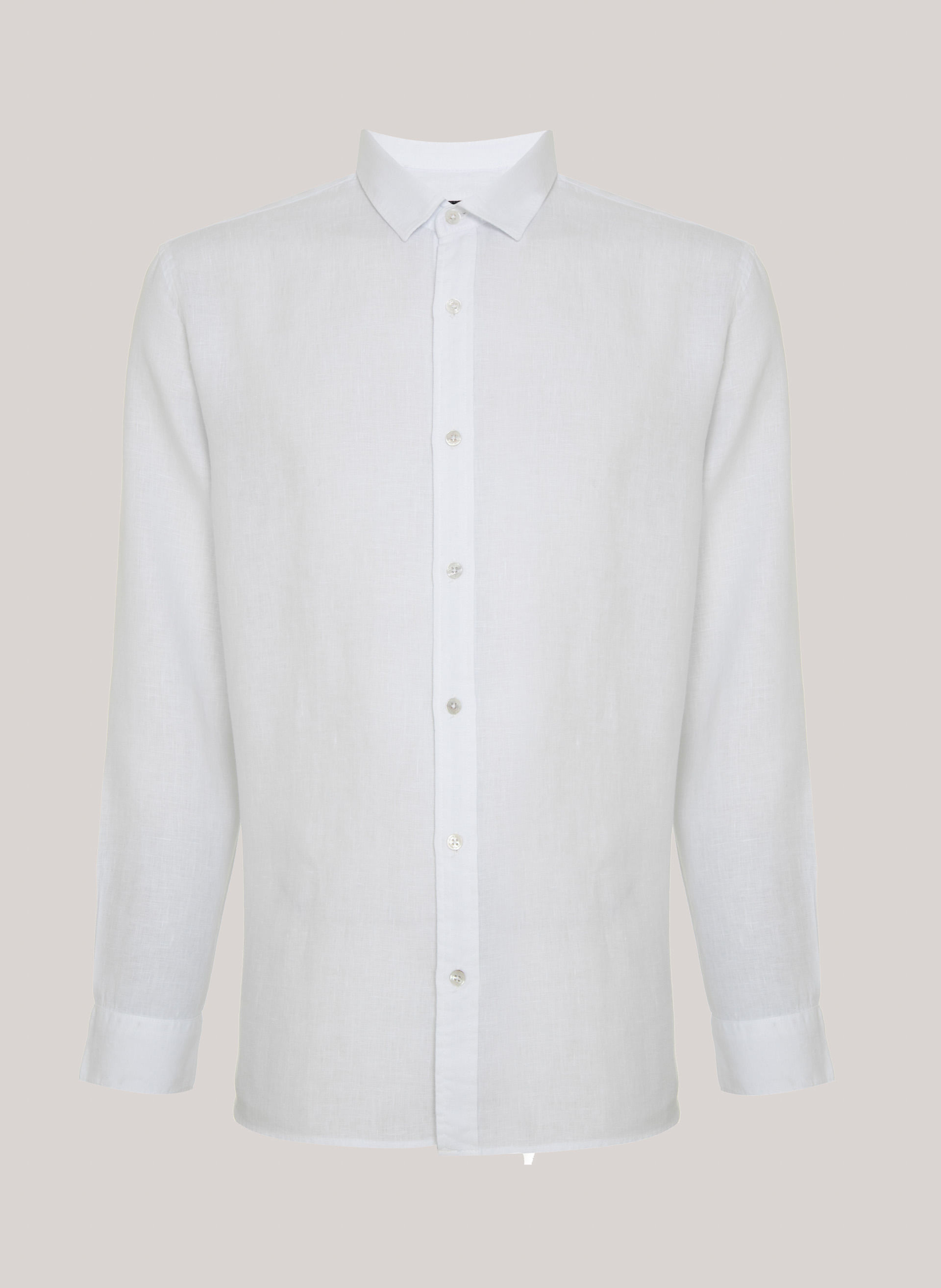 Camisa Relaxed Fit Linen White John John Masculina