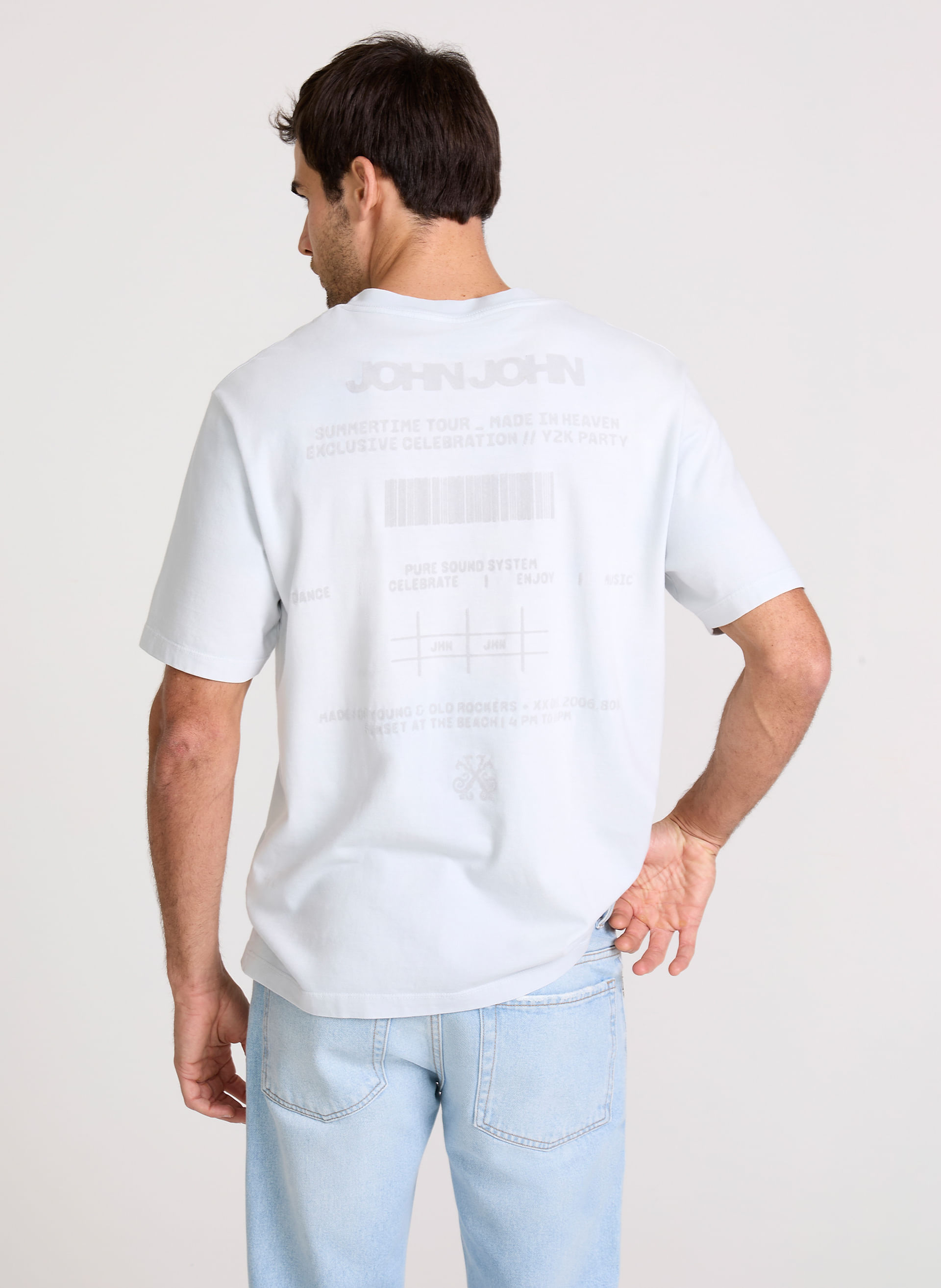 Camiseta Relaxed Fit Digital John Azul John John Masculina
