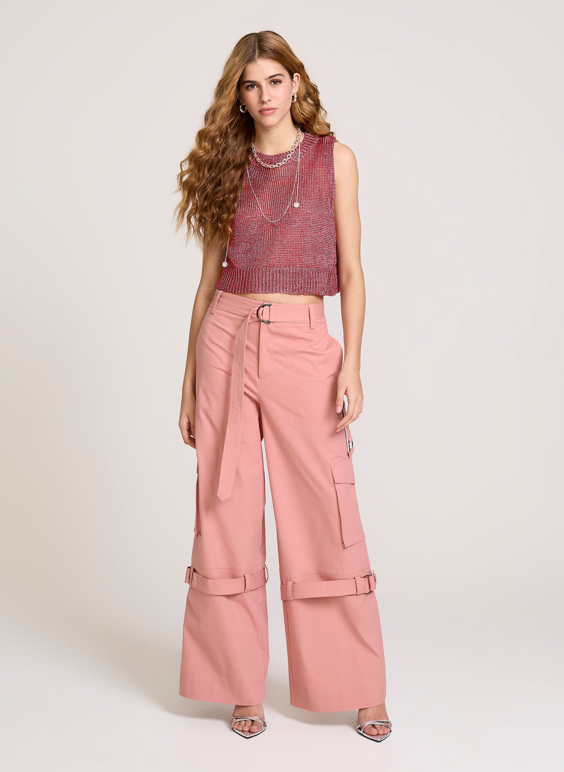 Calça Reta Dense Rosa John John Feminina - John John | Loja Online