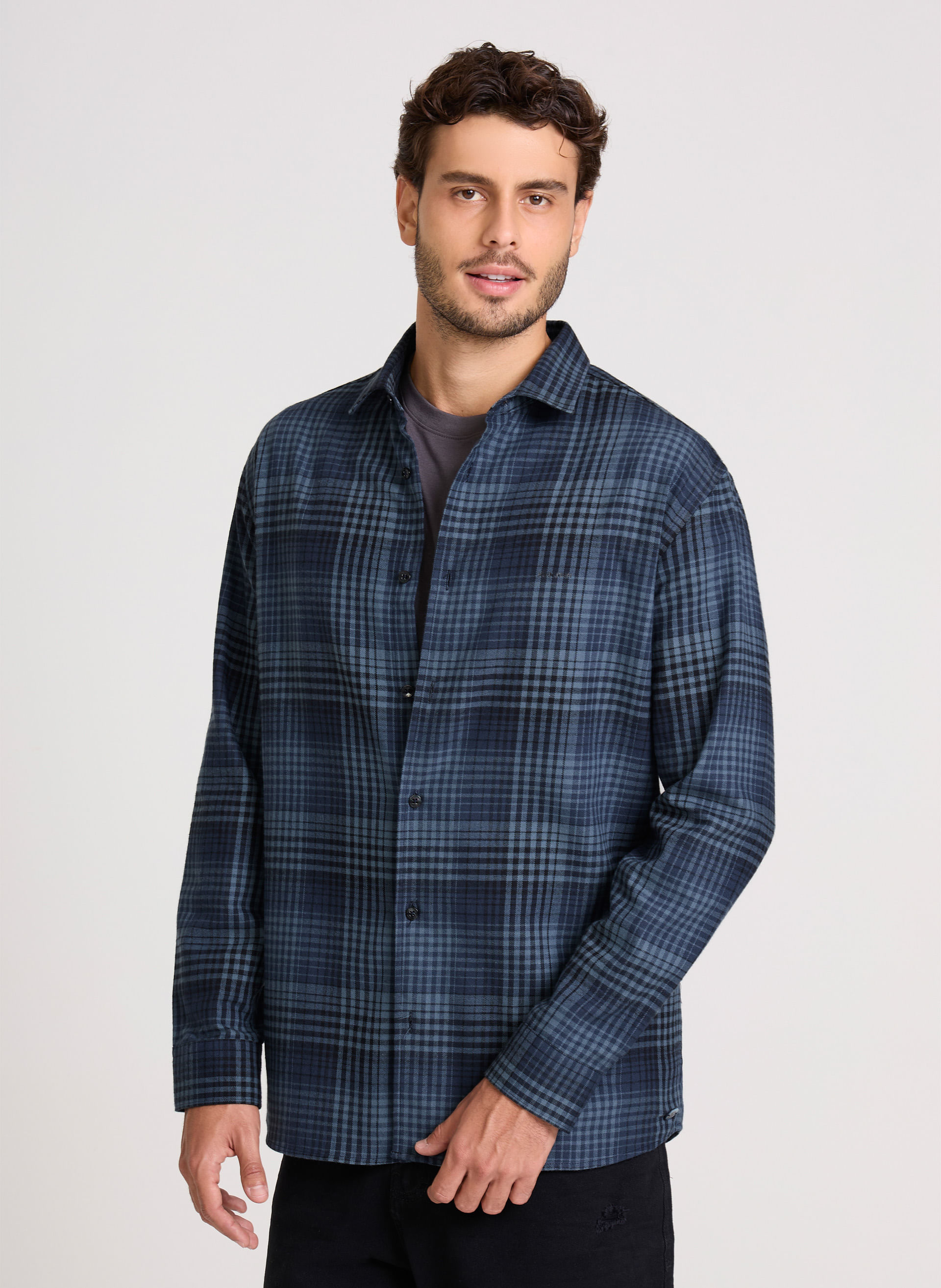 Camisa Relaxed Fit Chris Blue John John Masculina